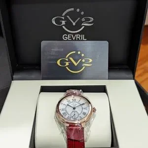 GV2 Gevril diamond ladies watch red leather band. Mother\'s day gift. GV2 Matera Diamond - Gevril main image 4